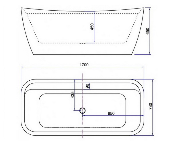 ванна акриловая ALLEN BRAU INFINITY 170х78